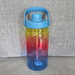 Colorful Gradient Water Bottle with Blue Lid By Tabitha Brown, 64oz., New